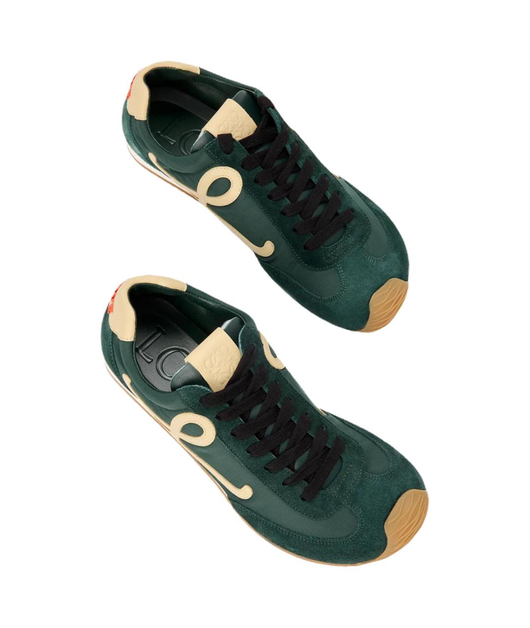 LOEWE Зеленые замшевые кроссовки, фото 5