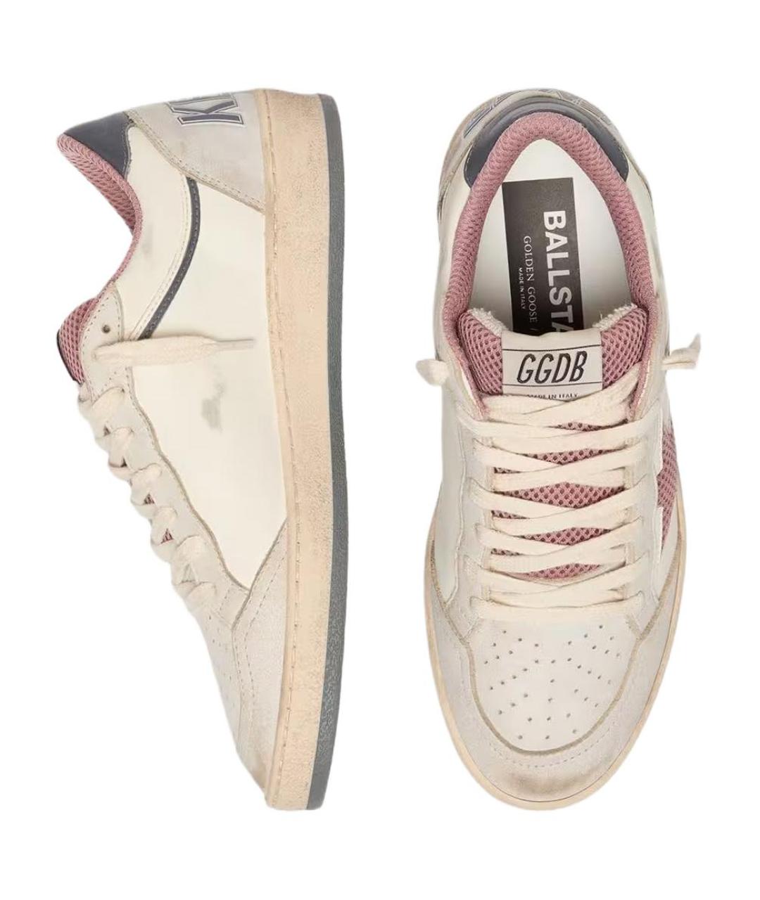 GOLDEN GOOSE DELUXE BRAND Бежевые кожаные кроссовки, фото 5