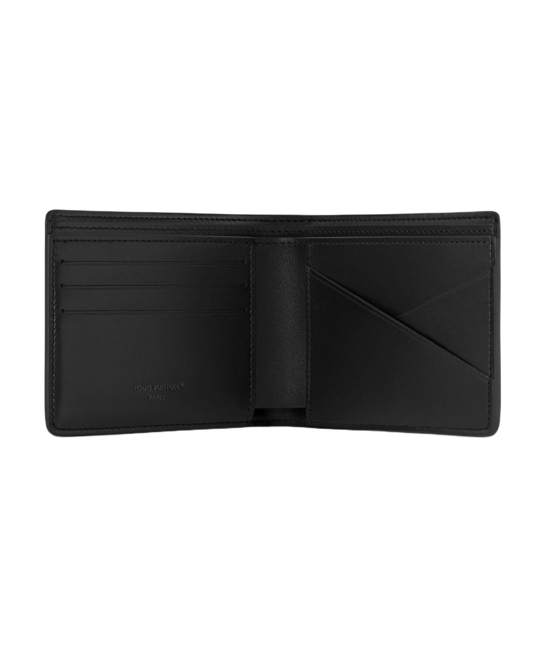 LOUIS VUITTON Черный кожаный кошелек, фото 4