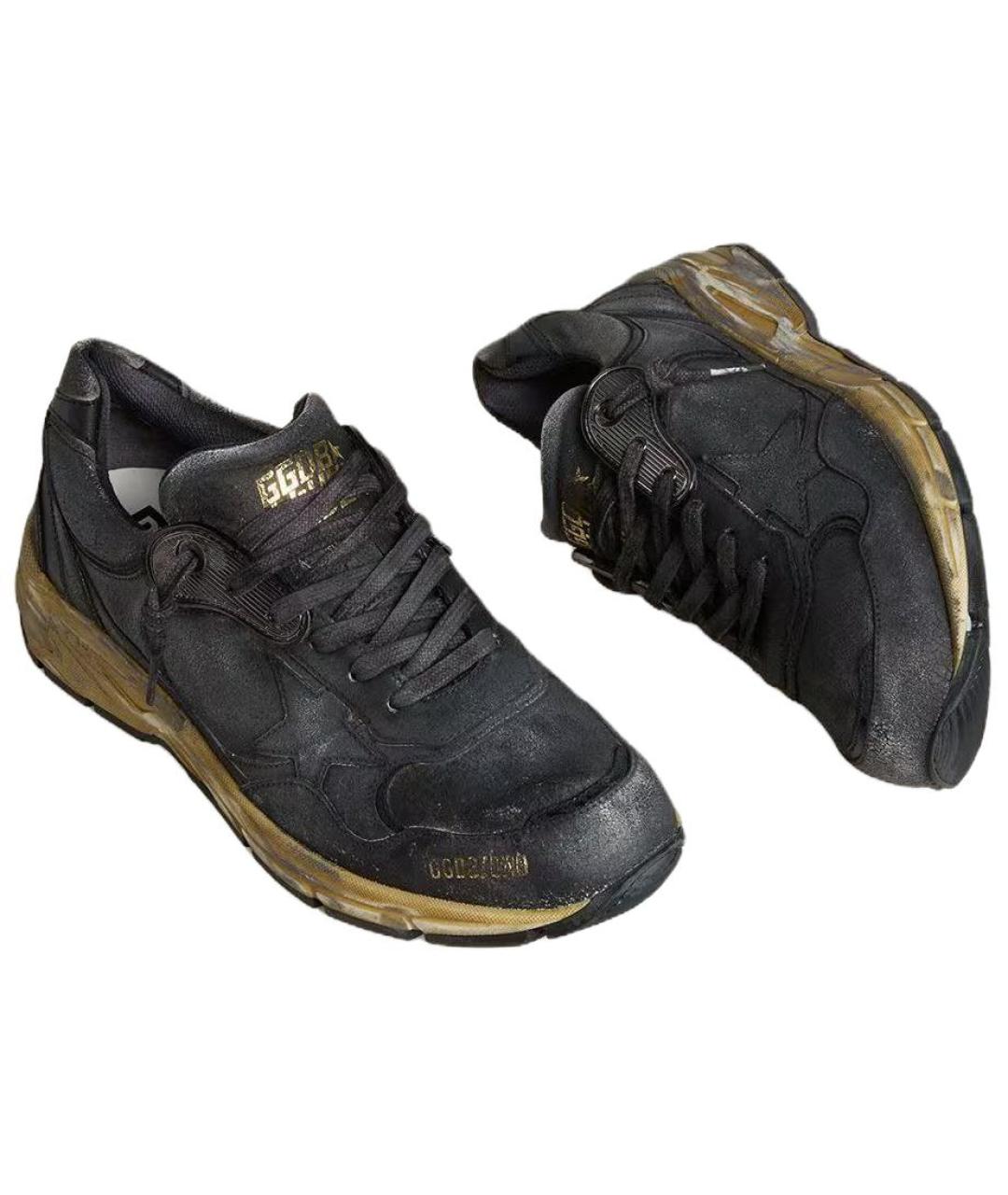 GOLDEN GOOSE DELUXE BRAND Черные кожаные низкие кроссовки / кеды, фото 4