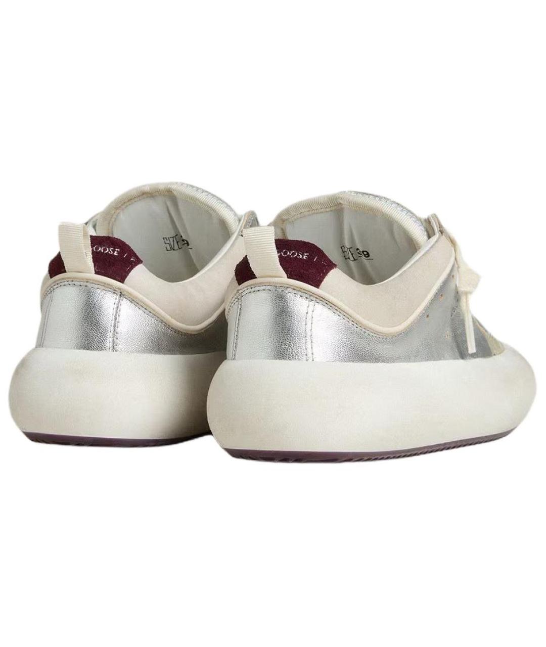 GOLDEN GOOSE DELUXE BRAND Серебряные кожаные кроссовки, фото 5