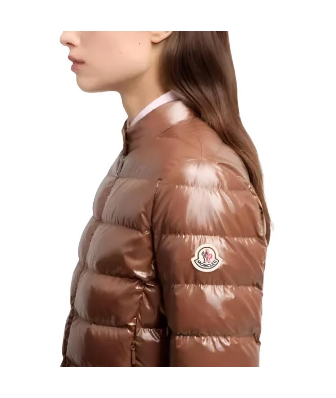 MONCLER Коричневый пуховик, фото 4