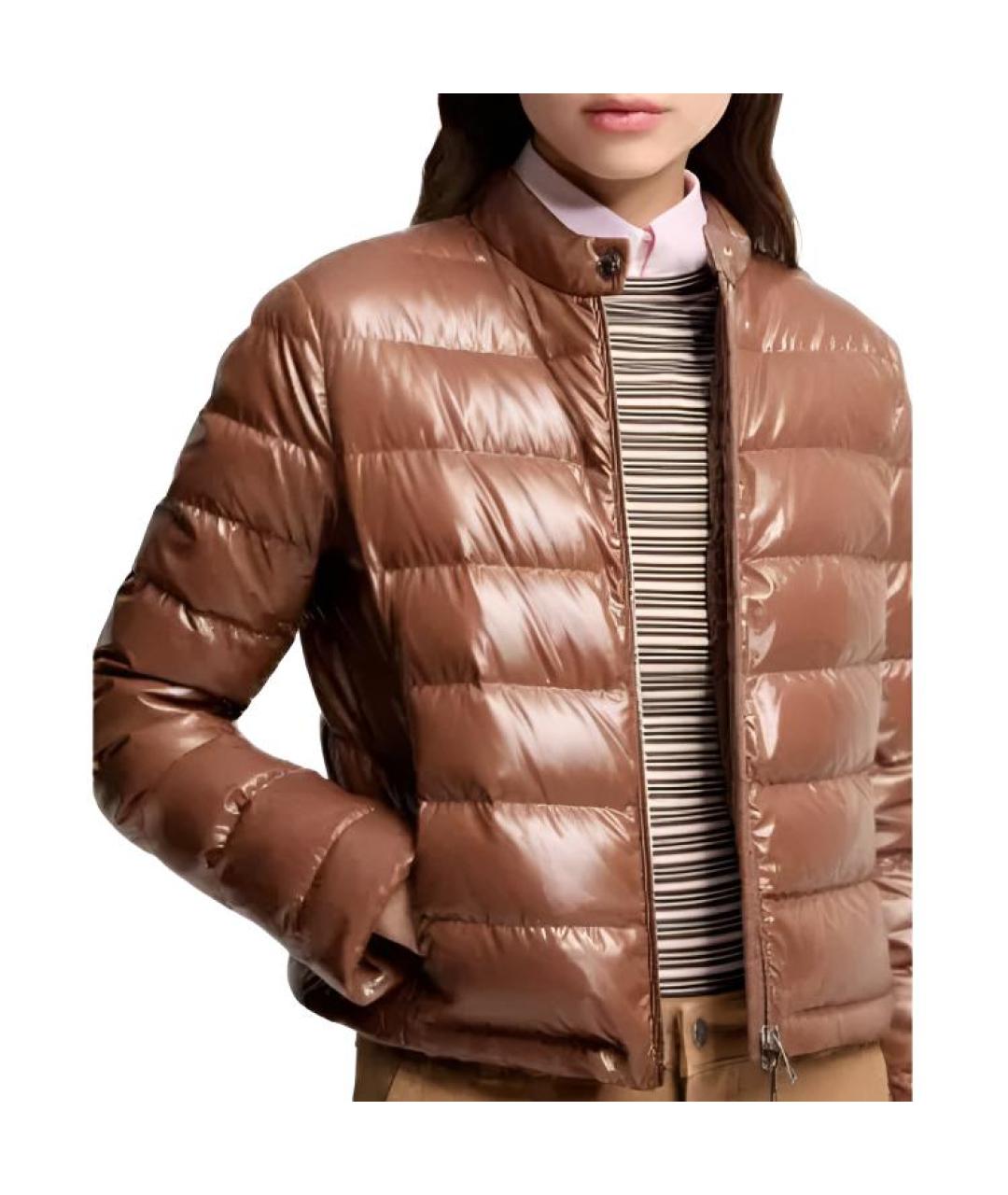 MONCLER Коричневый пуховик, фото 5