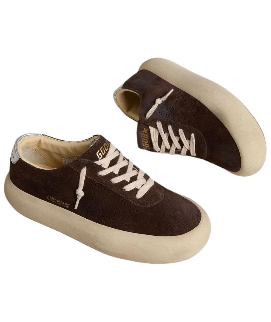 GOLDEN GOOSE DELUXE BRAND Коричневые замшевые низкие кроссовки / кеды, фото 4