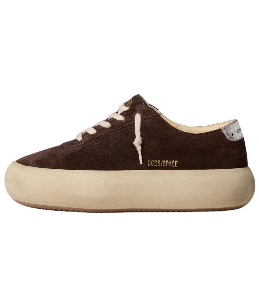 GOLDEN GOOSE DELUXE BRAND Коричневые замшевые низкие кроссовки / кеды, фото 2