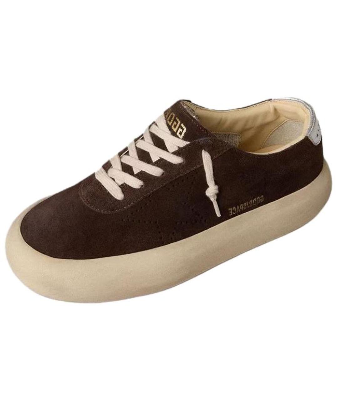 GOLDEN GOOSE DELUXE BRAND Коричневые замшевые низкие кроссовки / кеды, фото 3