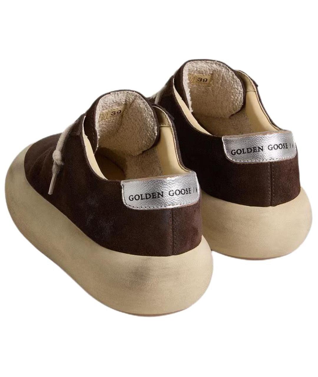 GOLDEN GOOSE DELUXE BRAND Коричневые замшевые низкие кроссовки / кеды, фото 5