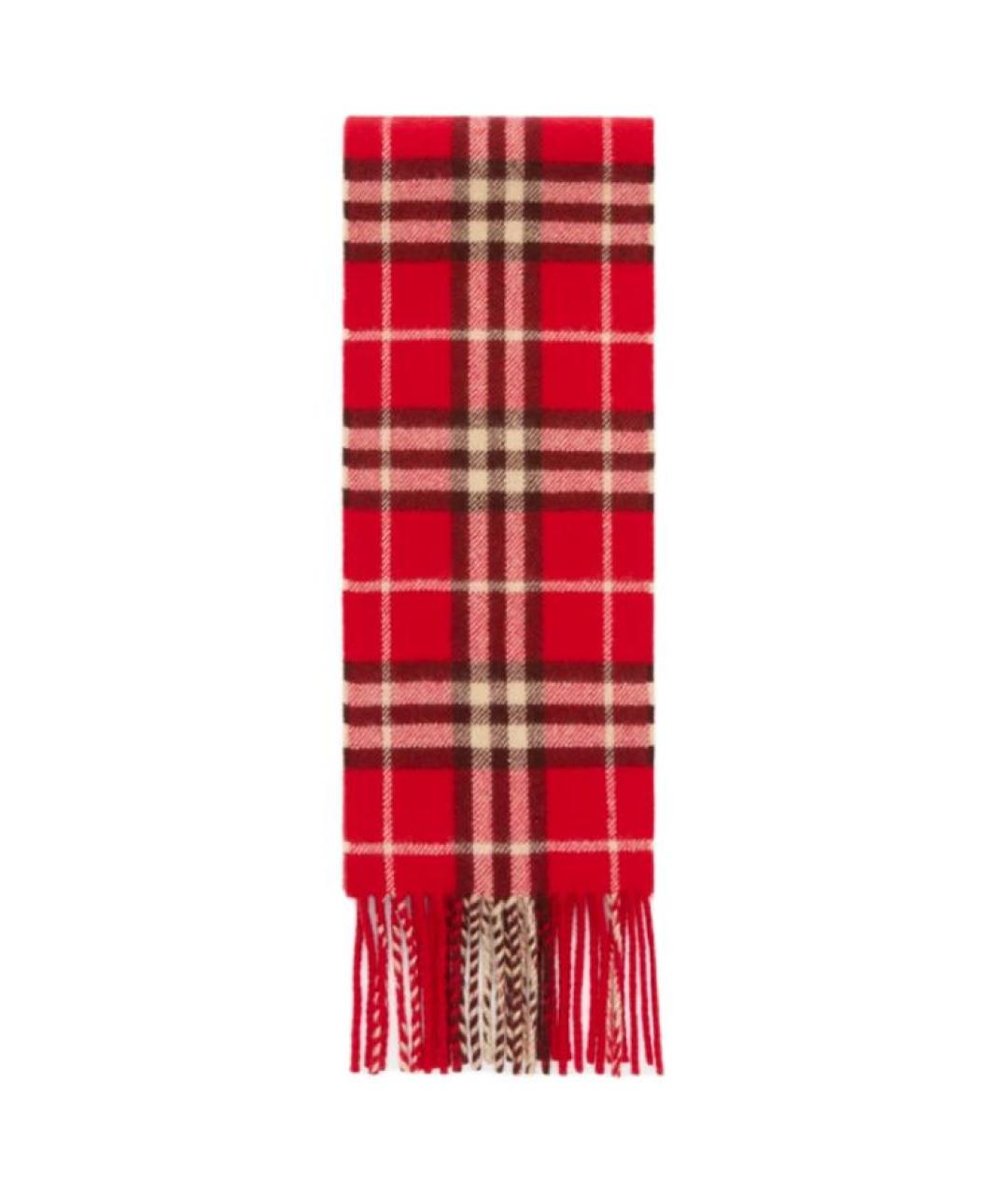 BURBERRY Красный кашемировый шарф, фото 1