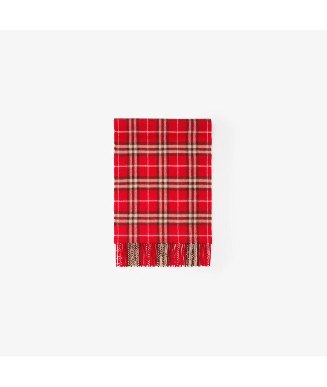 BURBERRY Красный кашемировый шарф, фото 3