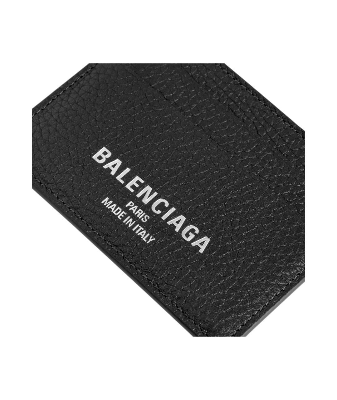 BALENCIAGA Черный кожаный кардхолдер, фото 4