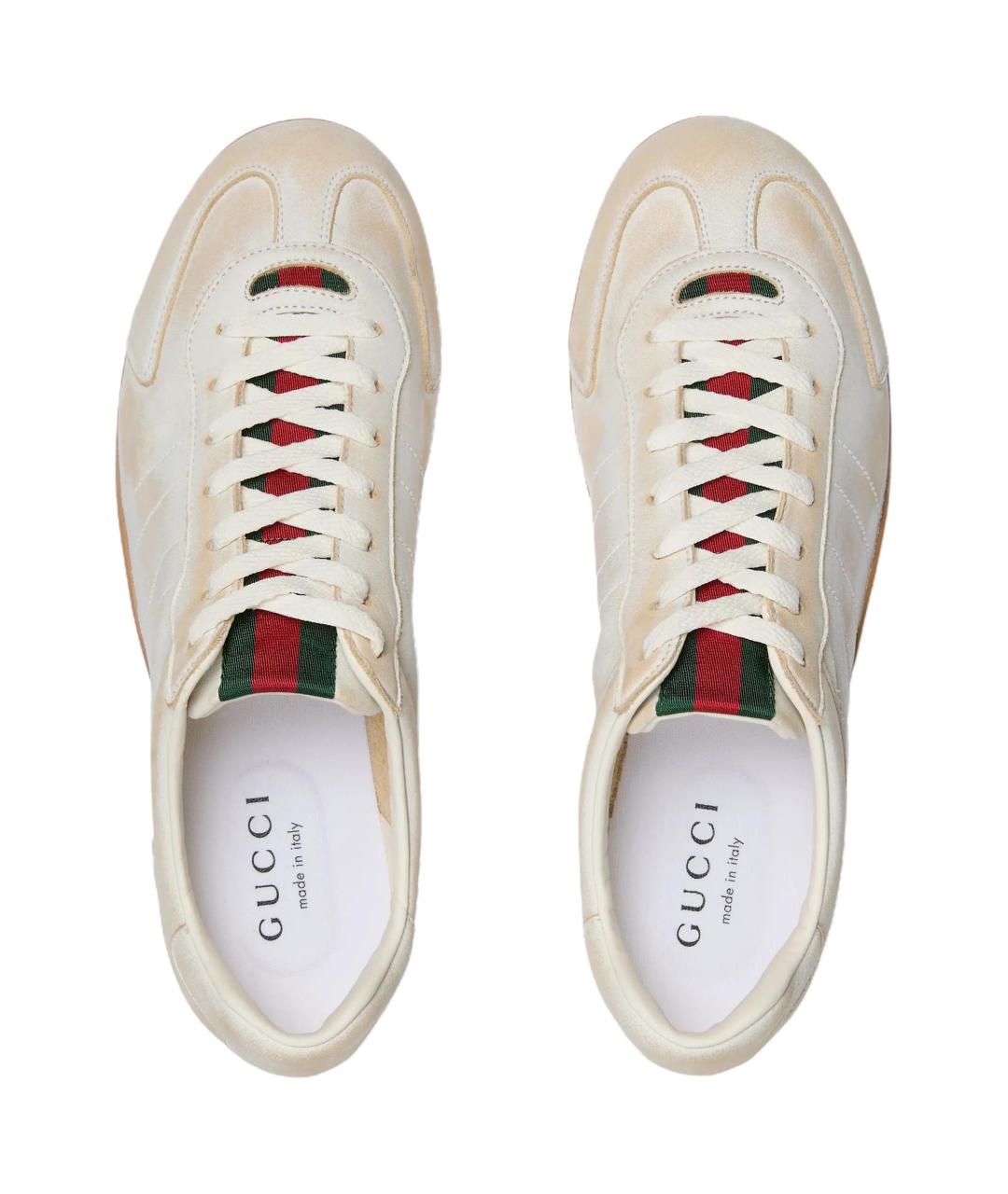 GUCCI Белые низкие кроссовки / кеды, фото 4