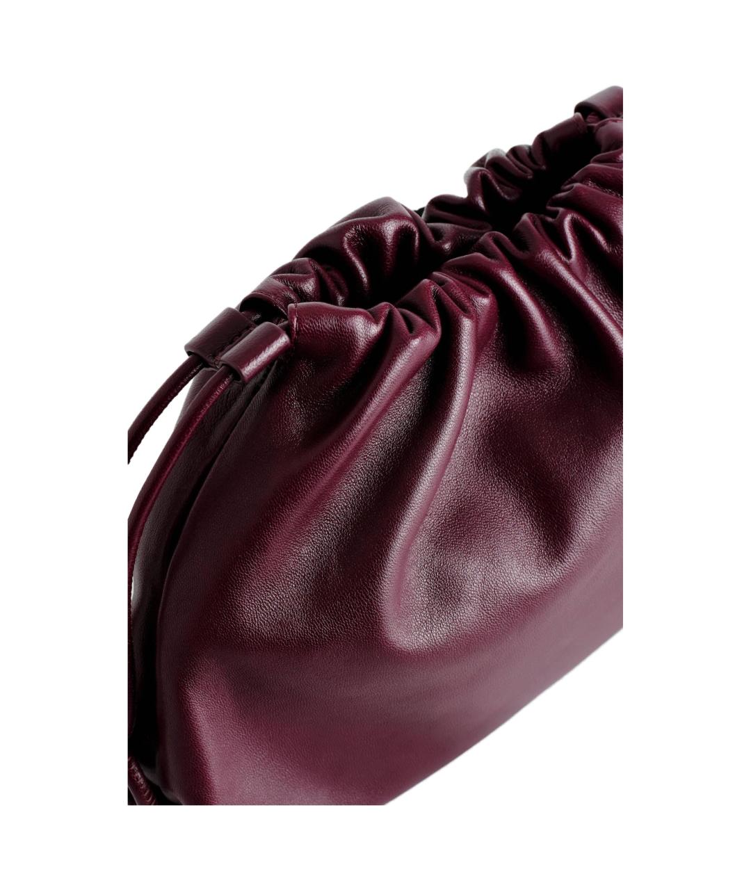 COS Бордовая кожаная сумка через плечо, фото 3