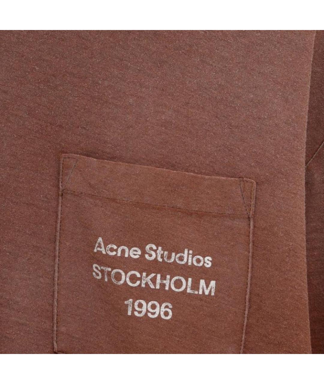 ACNE STUDIOS Коричневая футболка, фото 4
