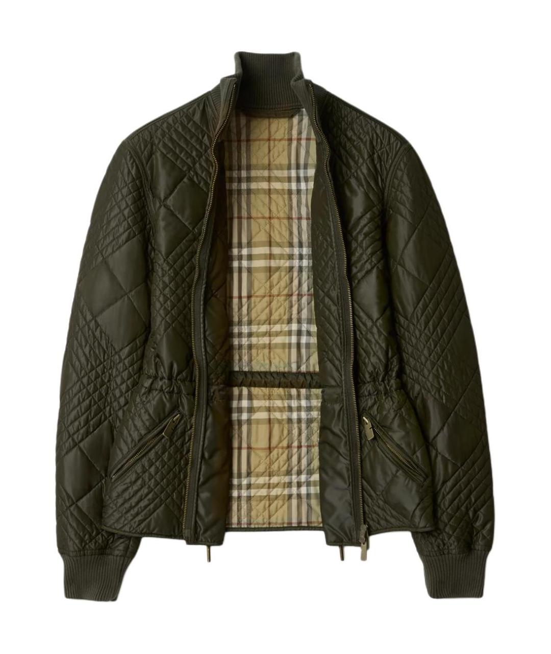 BURBERRY Хаки полиамидовая куртка, фото 2