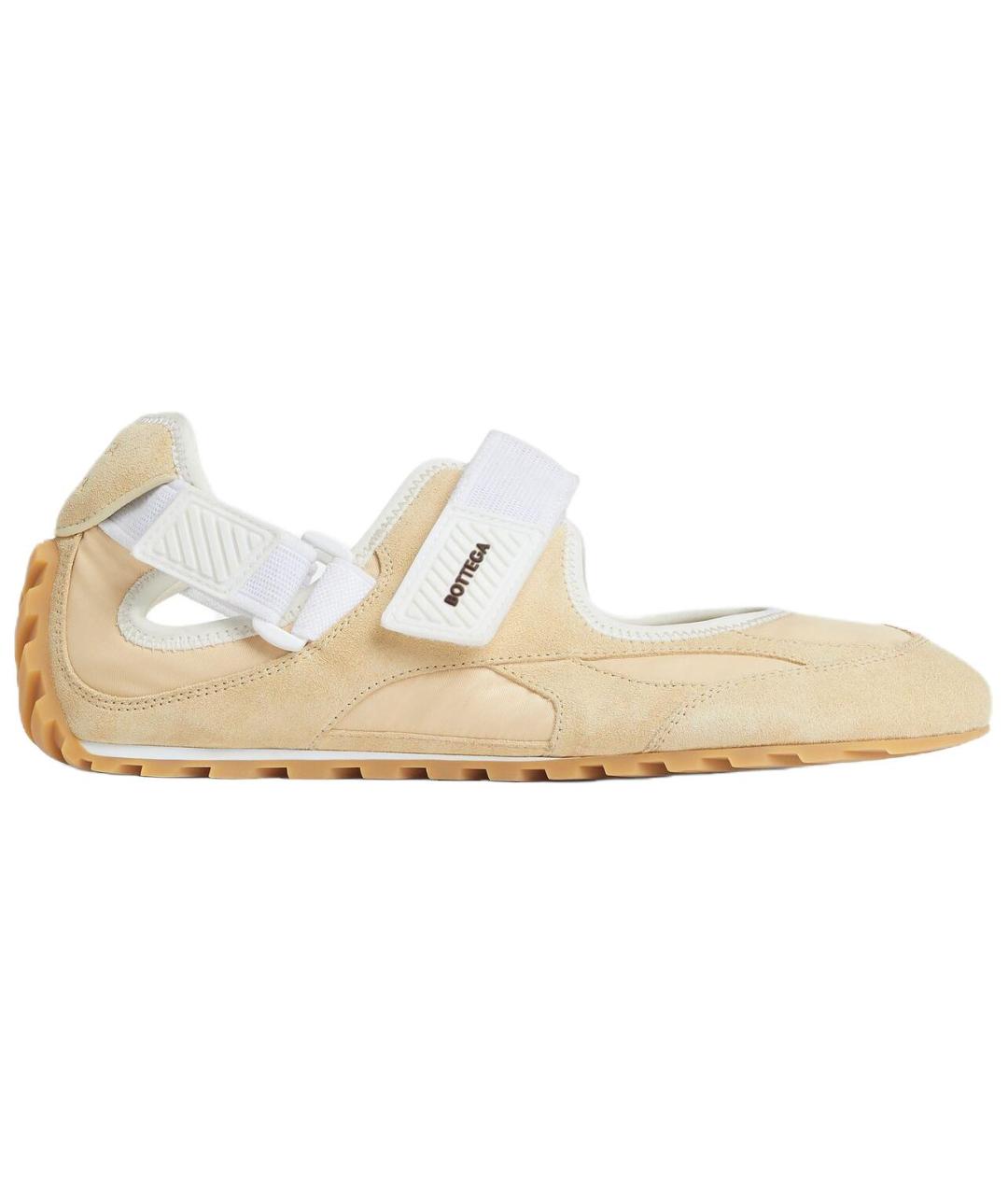 BOTTEGA VENETA Бежевые кожаные балетки, фото 1