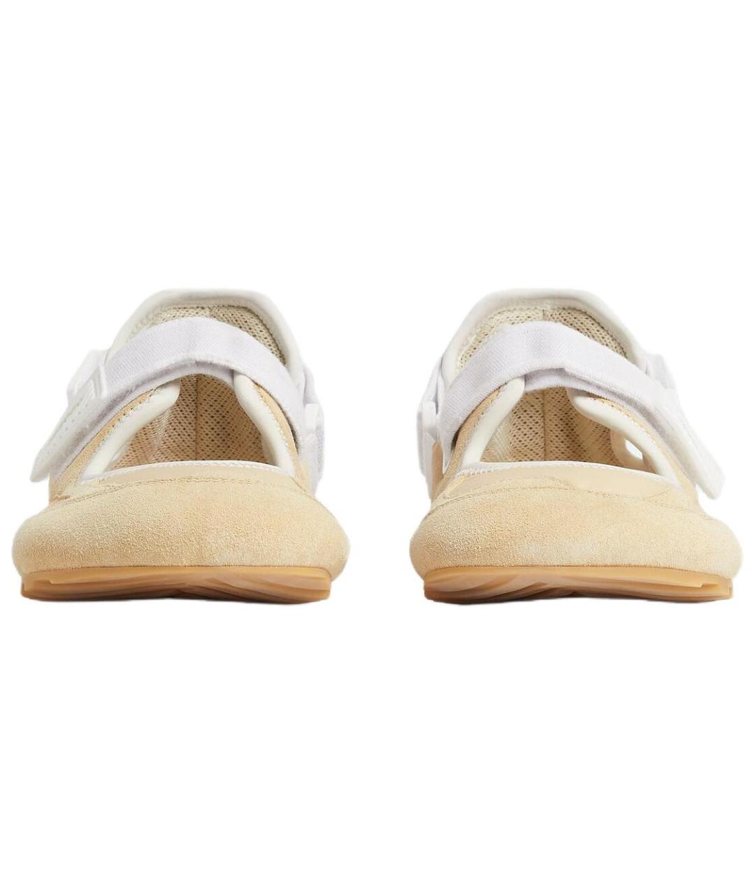 BOTTEGA VENETA Бежевые кожаные балетки, фото 3