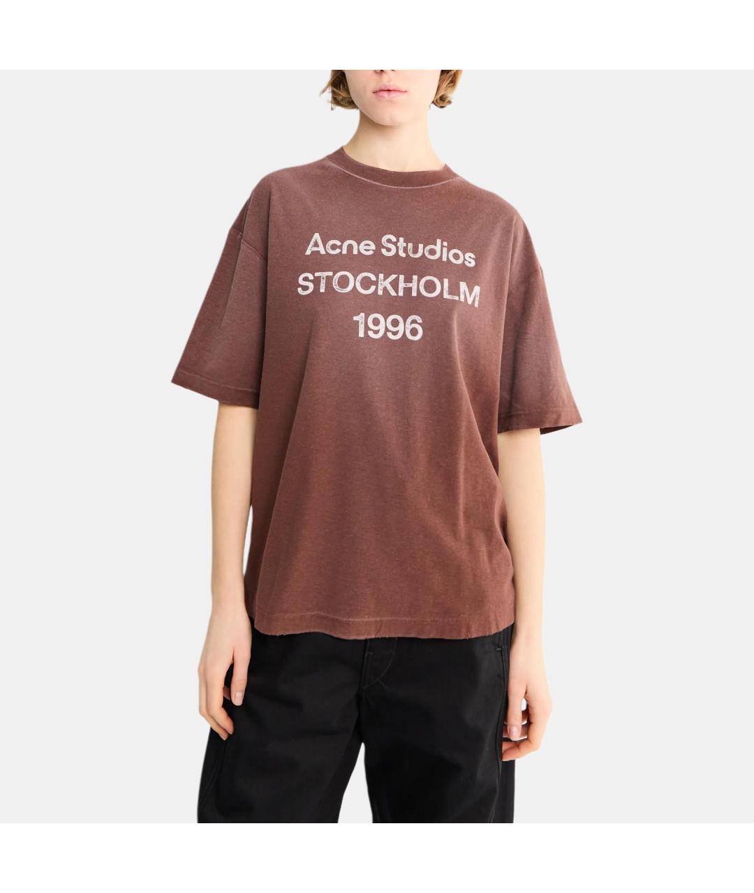 ACNE STUDIOS Коричневая футболка, фото 4