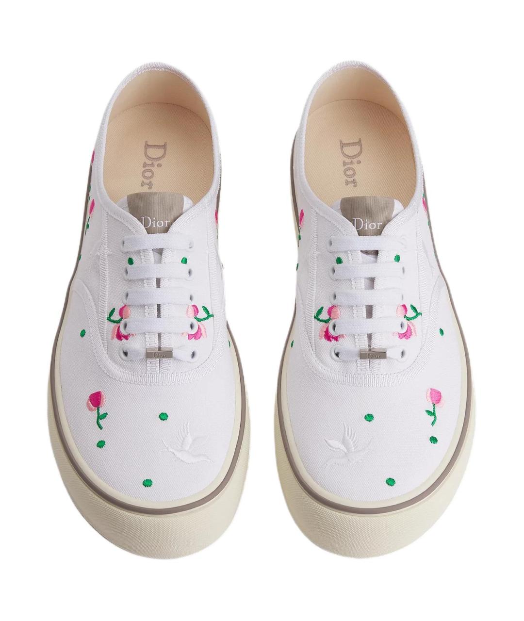 CHRISTIAN DIOR Белые текстильные низкие кроссовки / кеды, фото 4