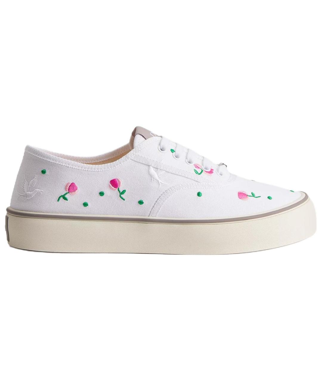 CHRISTIAN DIOR Белые текстильные низкие кроссовки / кеды, фото 1