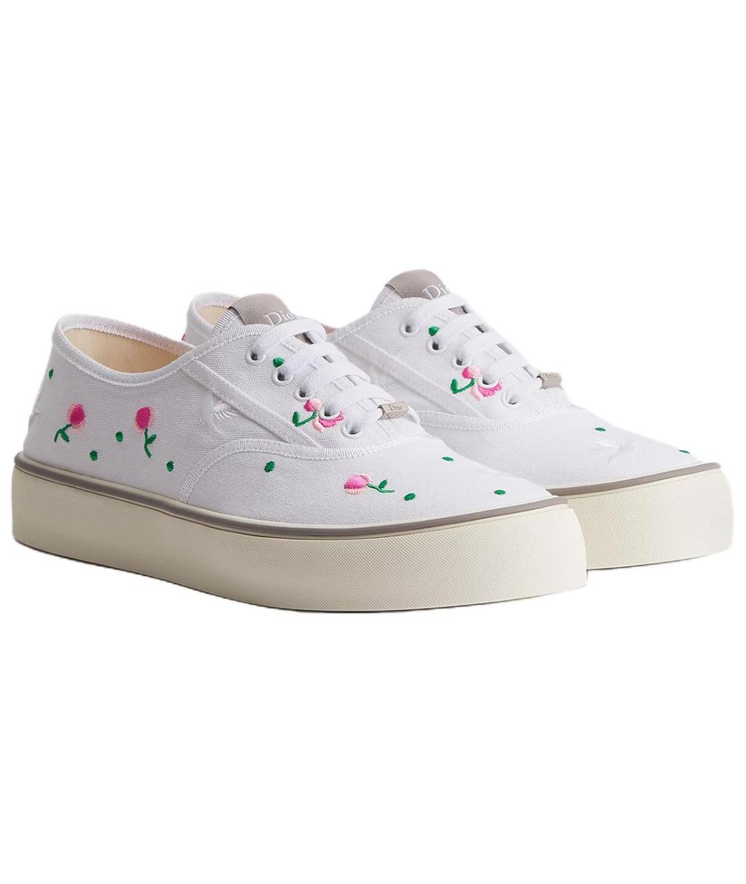 CHRISTIAN DIOR Белые текстильные низкие кроссовки / кеды, фото 3