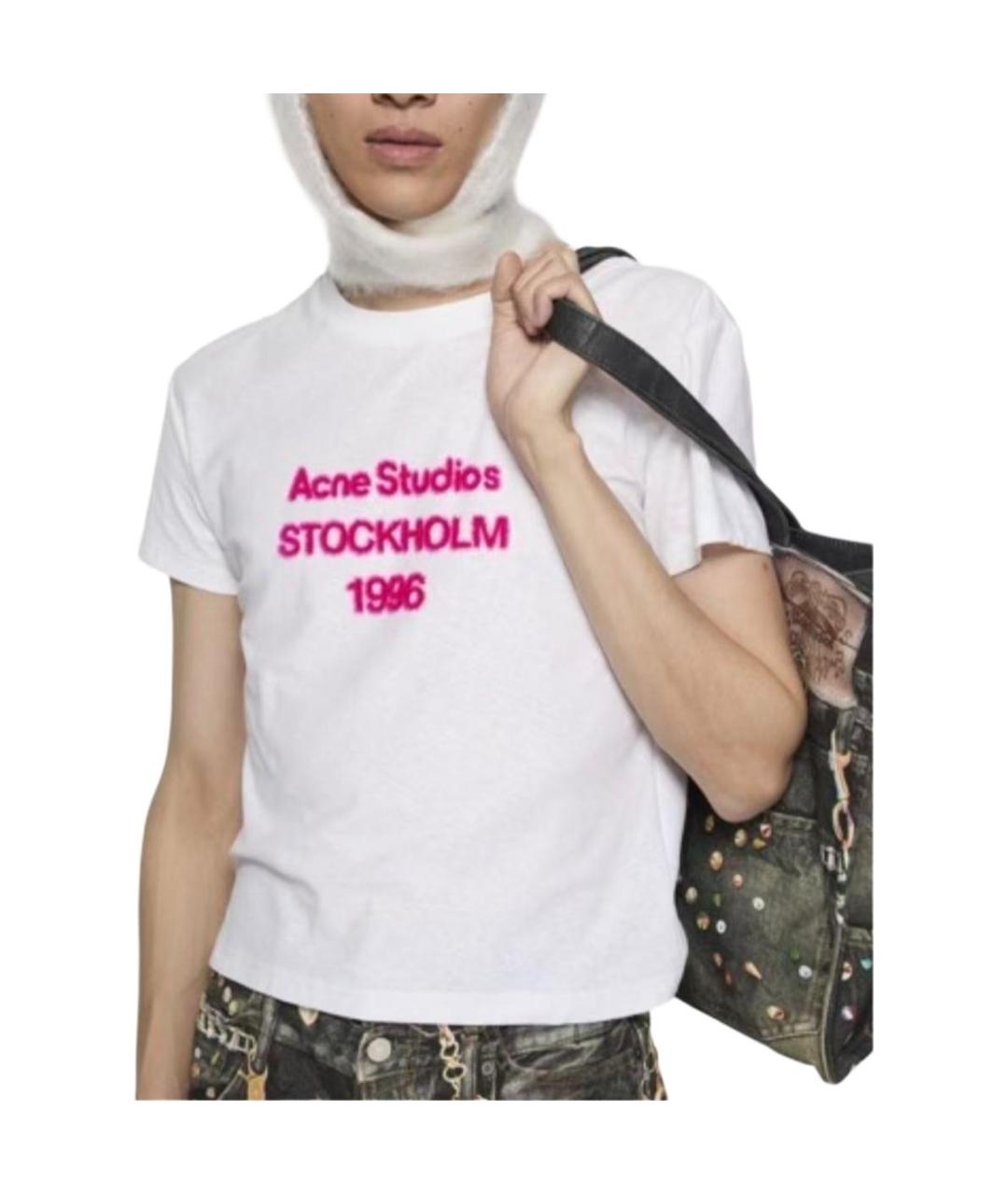ACNE STUDIOS Бежевая хлопковая футболка, фото 3