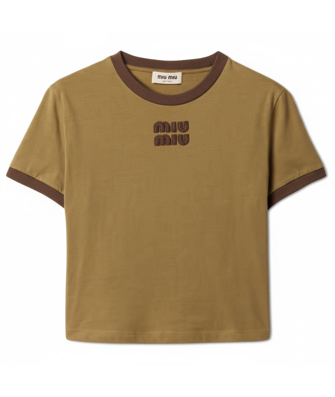 MIU MIU Коричневая футболка, фото 1
