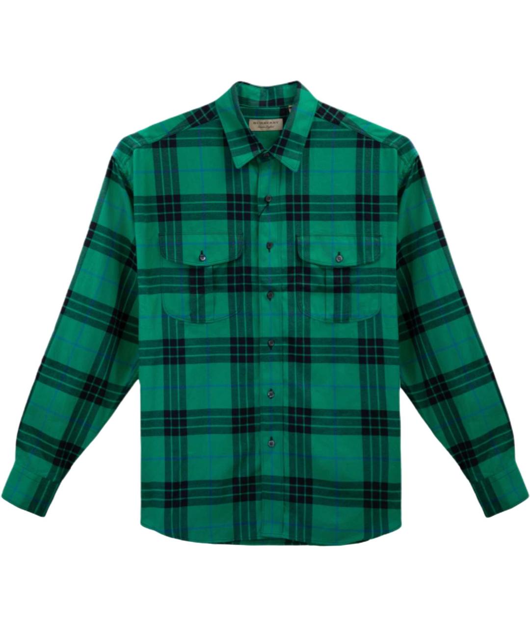 BURBERRY Зеленая хлопковая кэжуал рубашка, фото 1