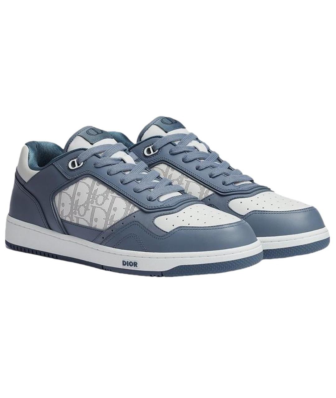 CHRISTIAN DIOR Синие кожаные низкие кроссовки / кеды, фото 3