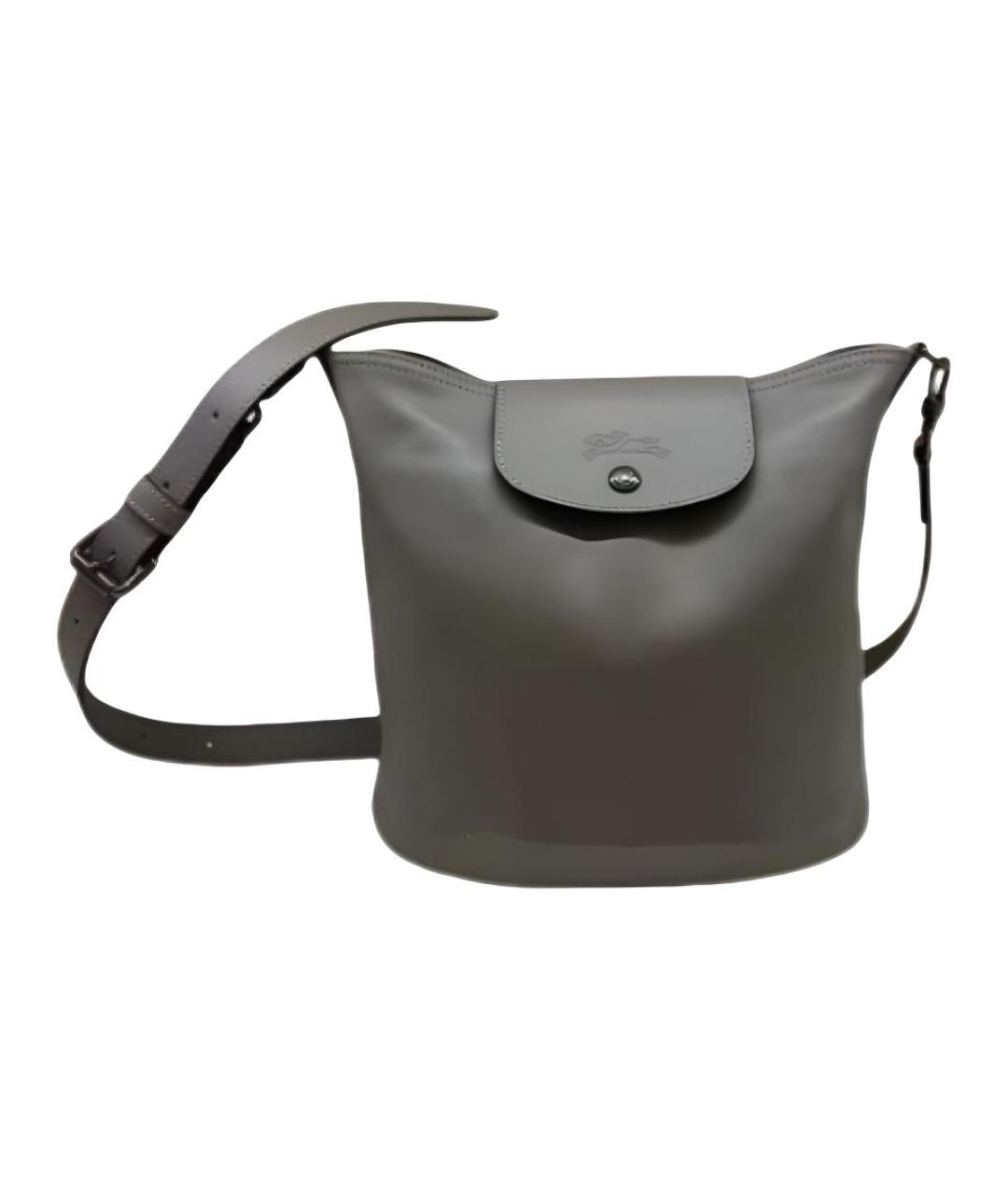 LONGCHAMP Серая кожаная сумка через плечо, фото 1