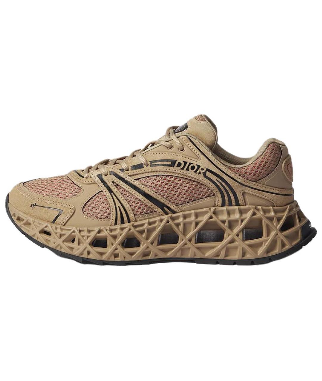 CHRISTIAN DIOR Бежевые текстильные низкие кроссовки / кеды, фото 2