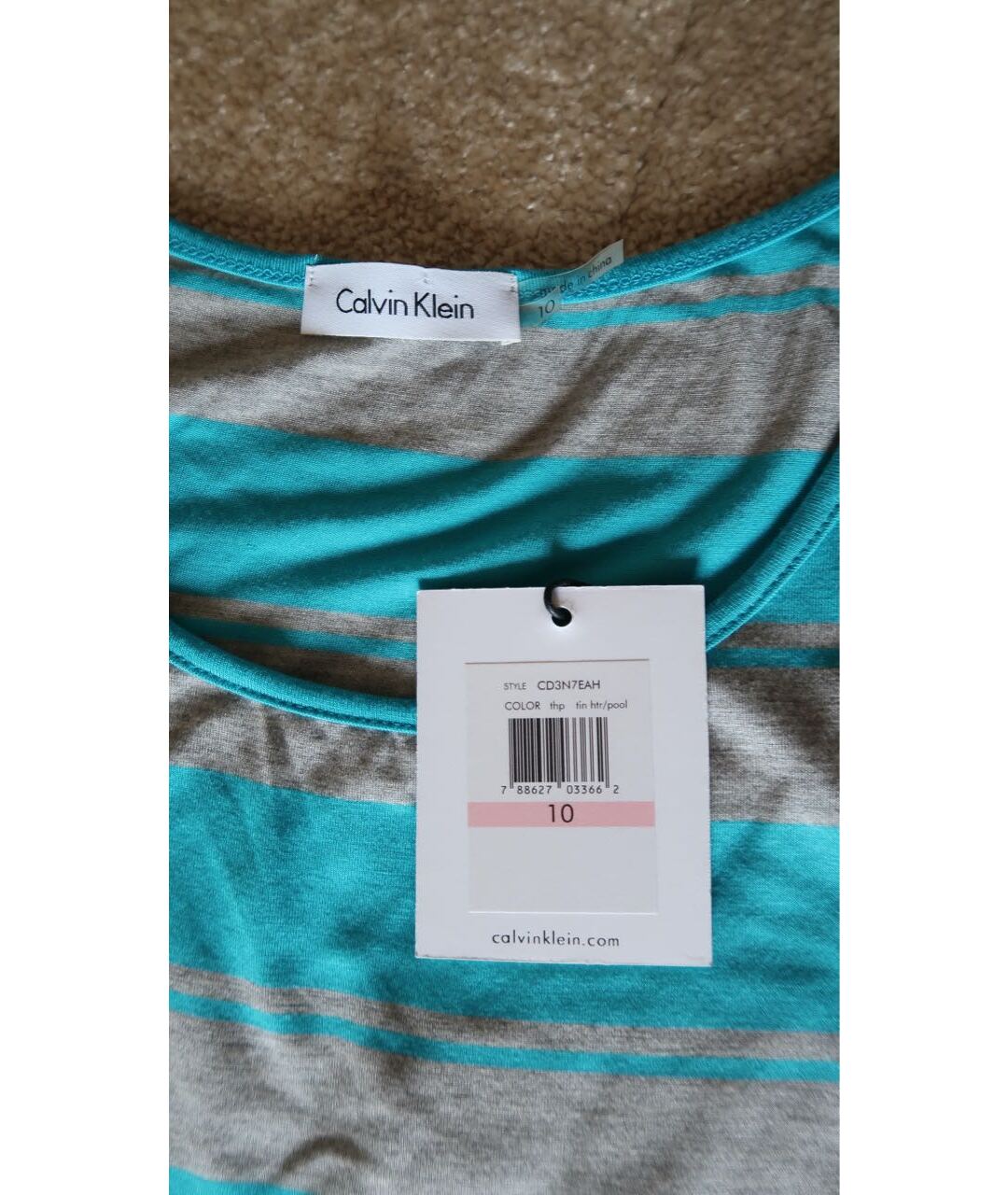 CALVIN KLEIN Голубое вискозное повседневное платье, фото 7