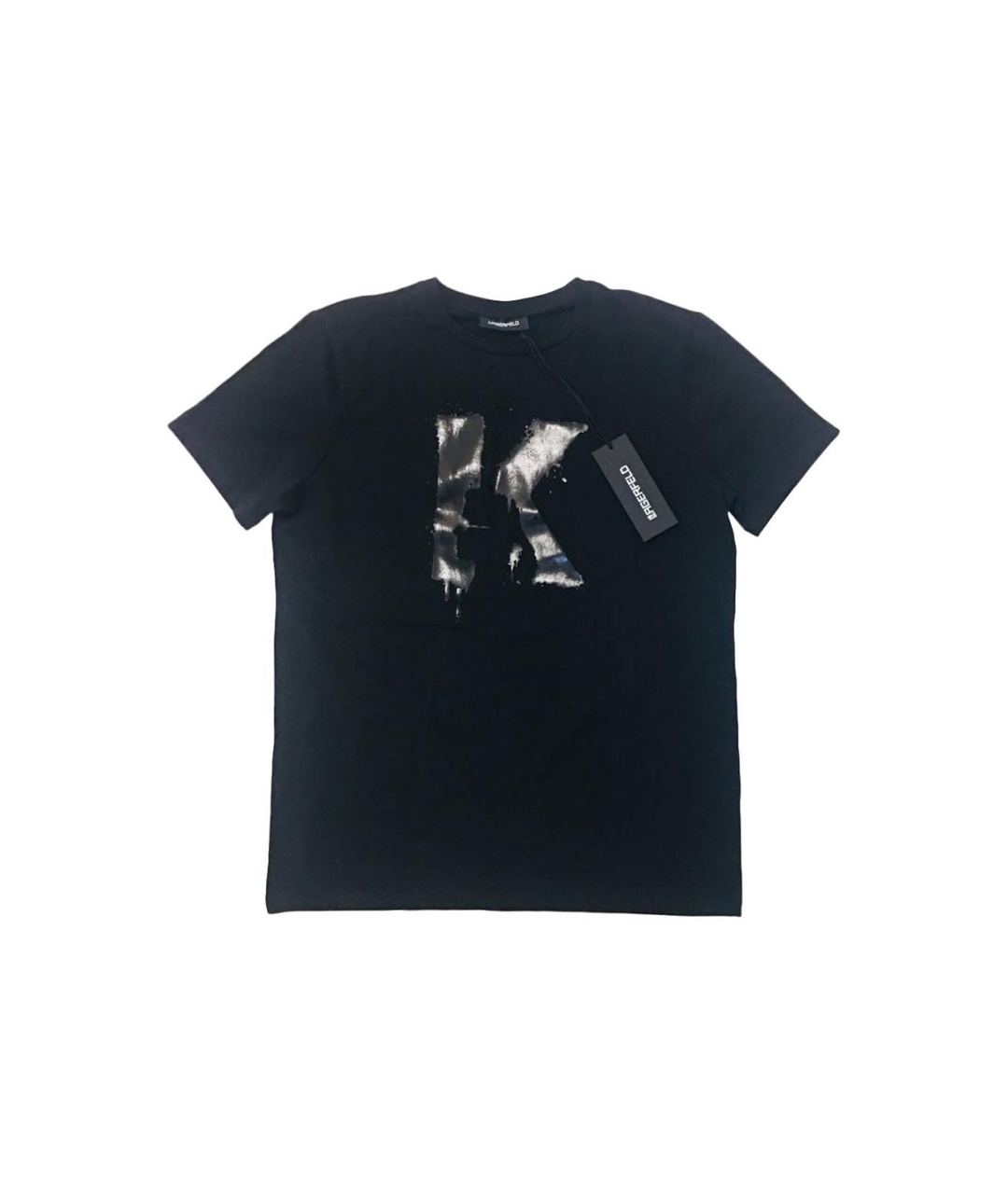 KARL LAGERFELD Черная хлопко-эластановая футболка, фото 1