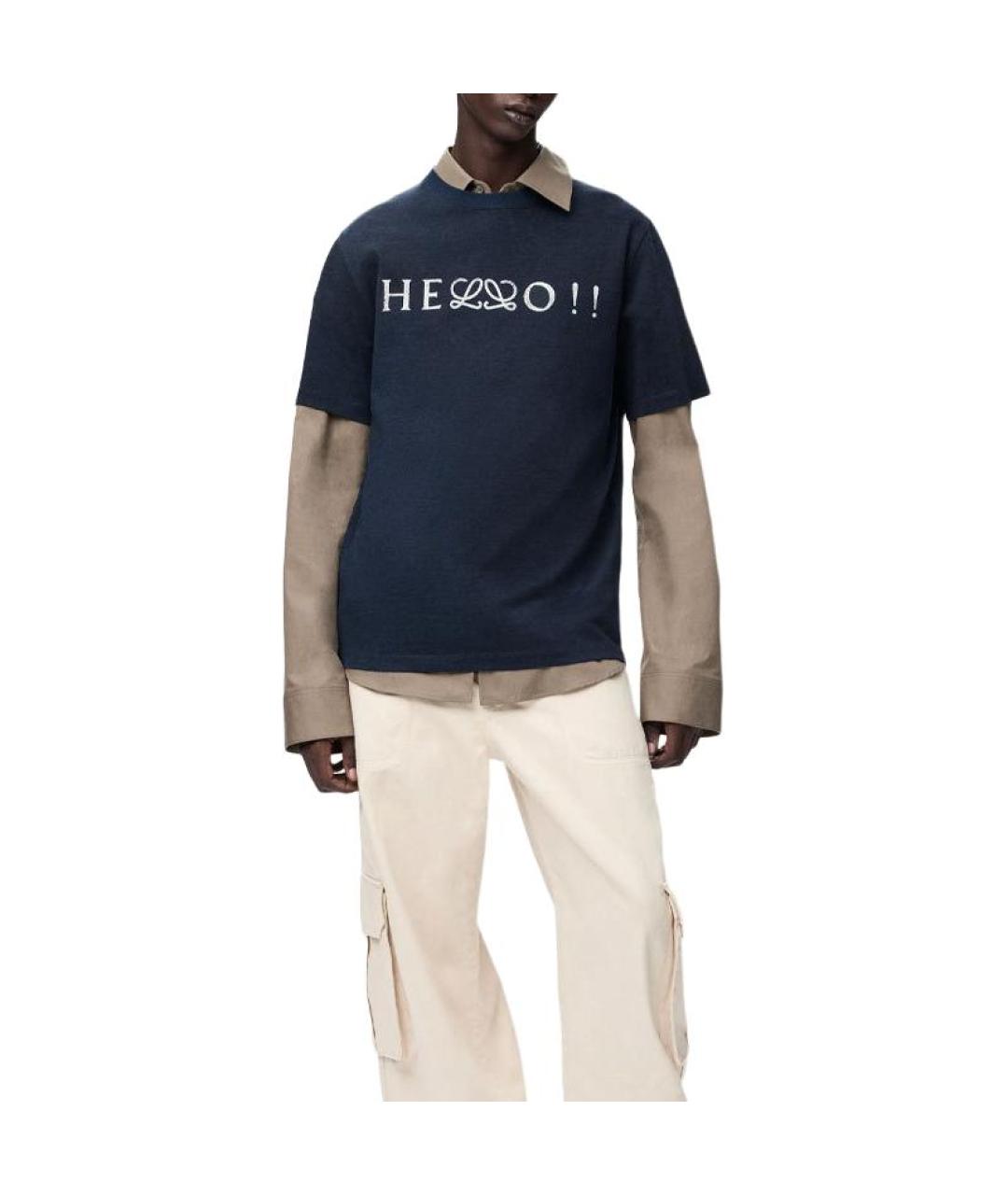 LOEWE Темно-синяя футболка, фото 2