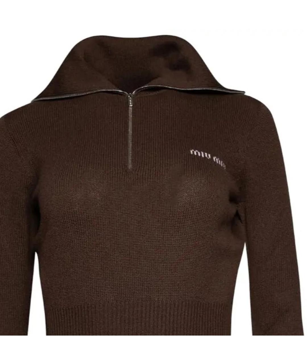 MIU MIU Коричневый джемпер / свитер, фото 2