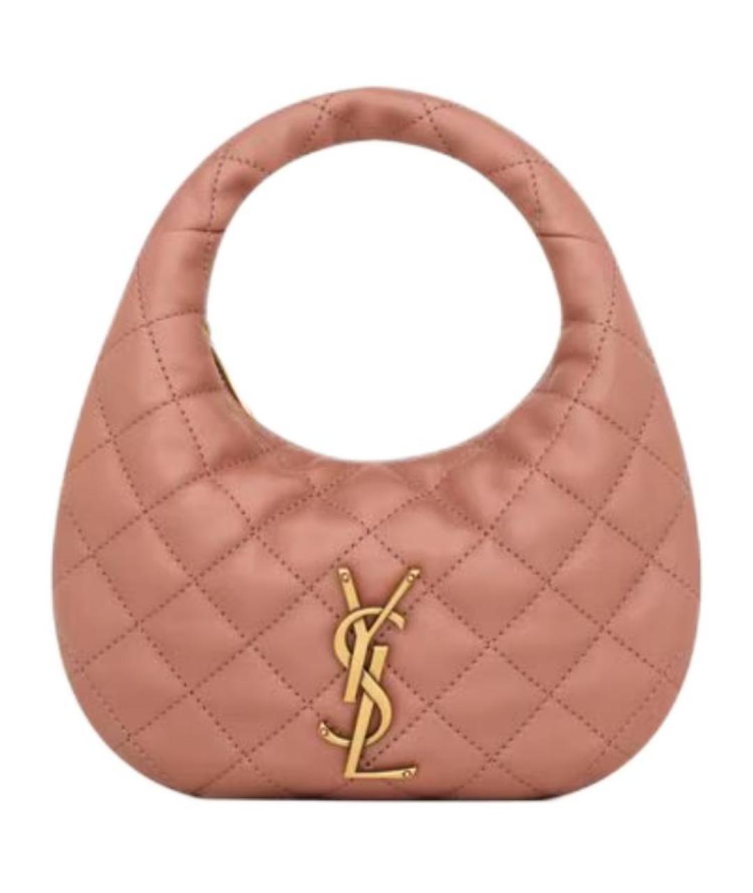 SAINT LAURENT Розовая кожаная сумка через плечо, фото 1