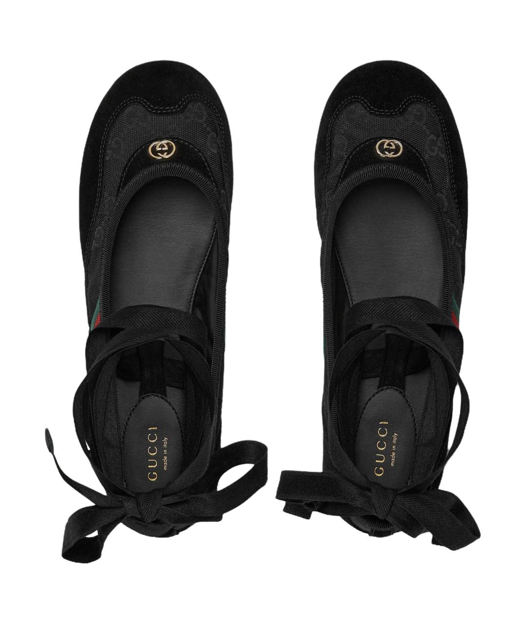 GUCCI Черные балетки, фото 4