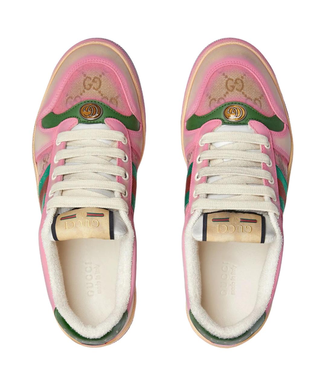 GUCCI Розовые кожаные кроссовки, фото 4