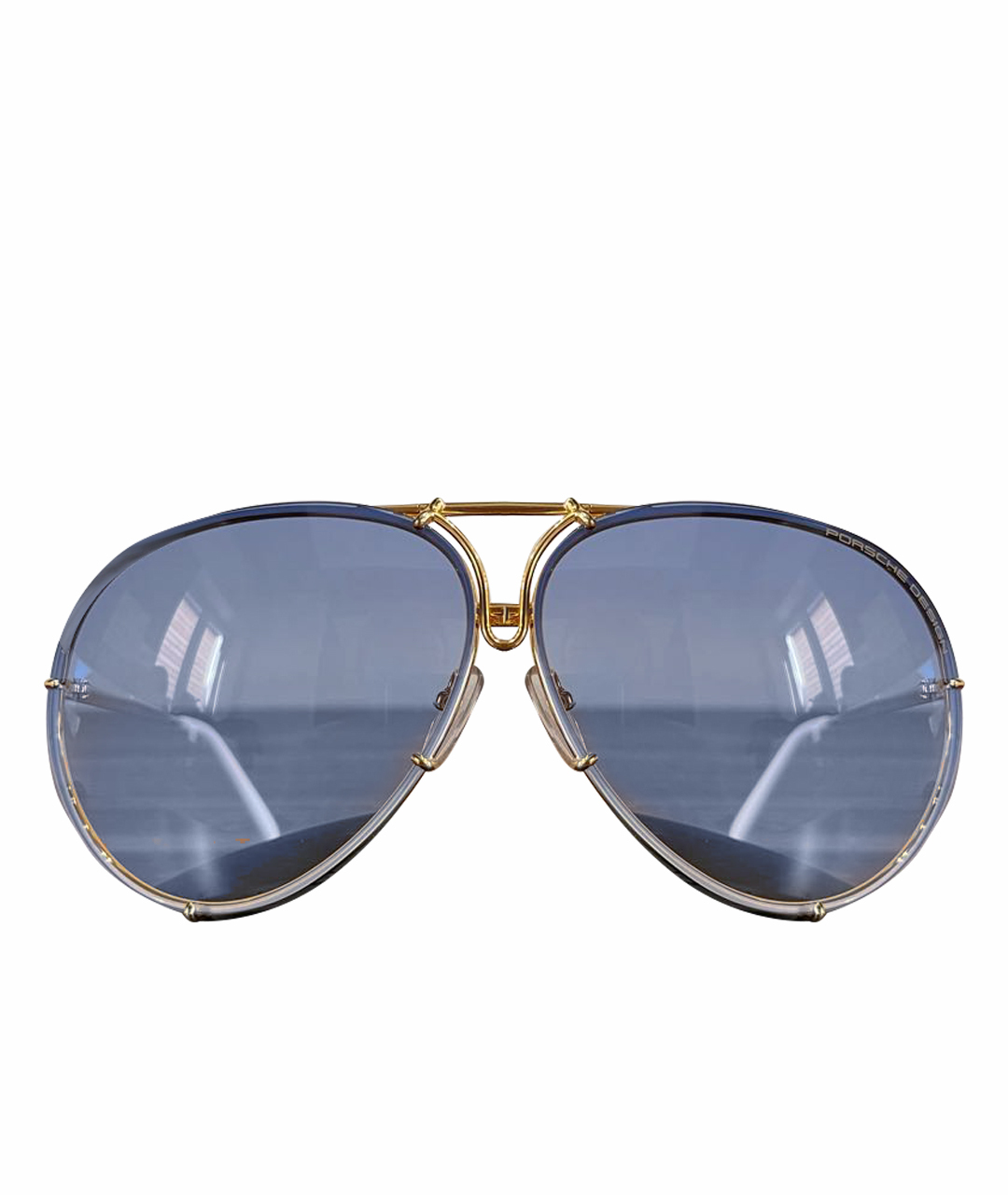PORSCHE DESIGN Голубые металлические солнцезащитные очки, фото 1