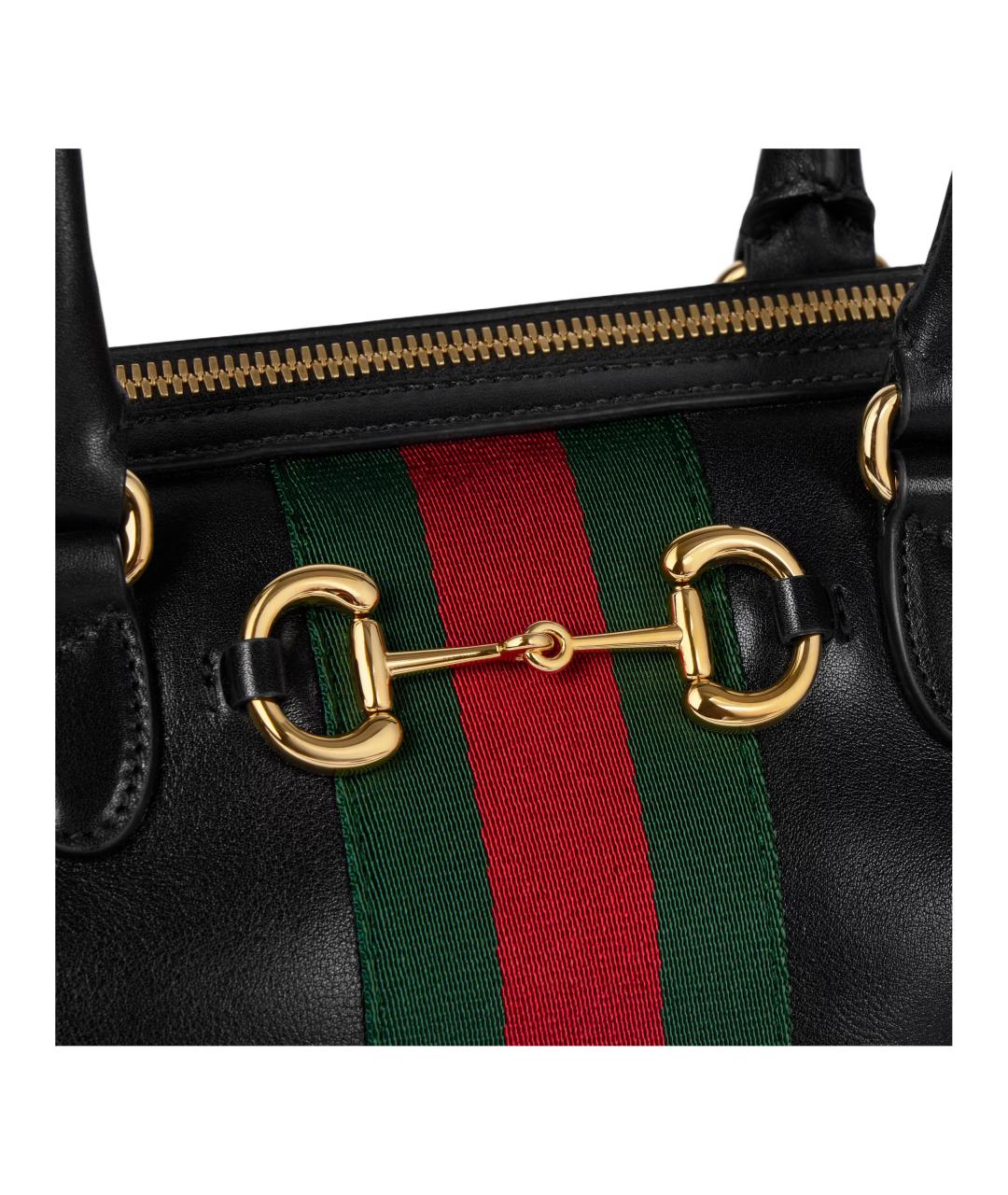 GUCCI Черная кожаная сумка через плечо, фото 5