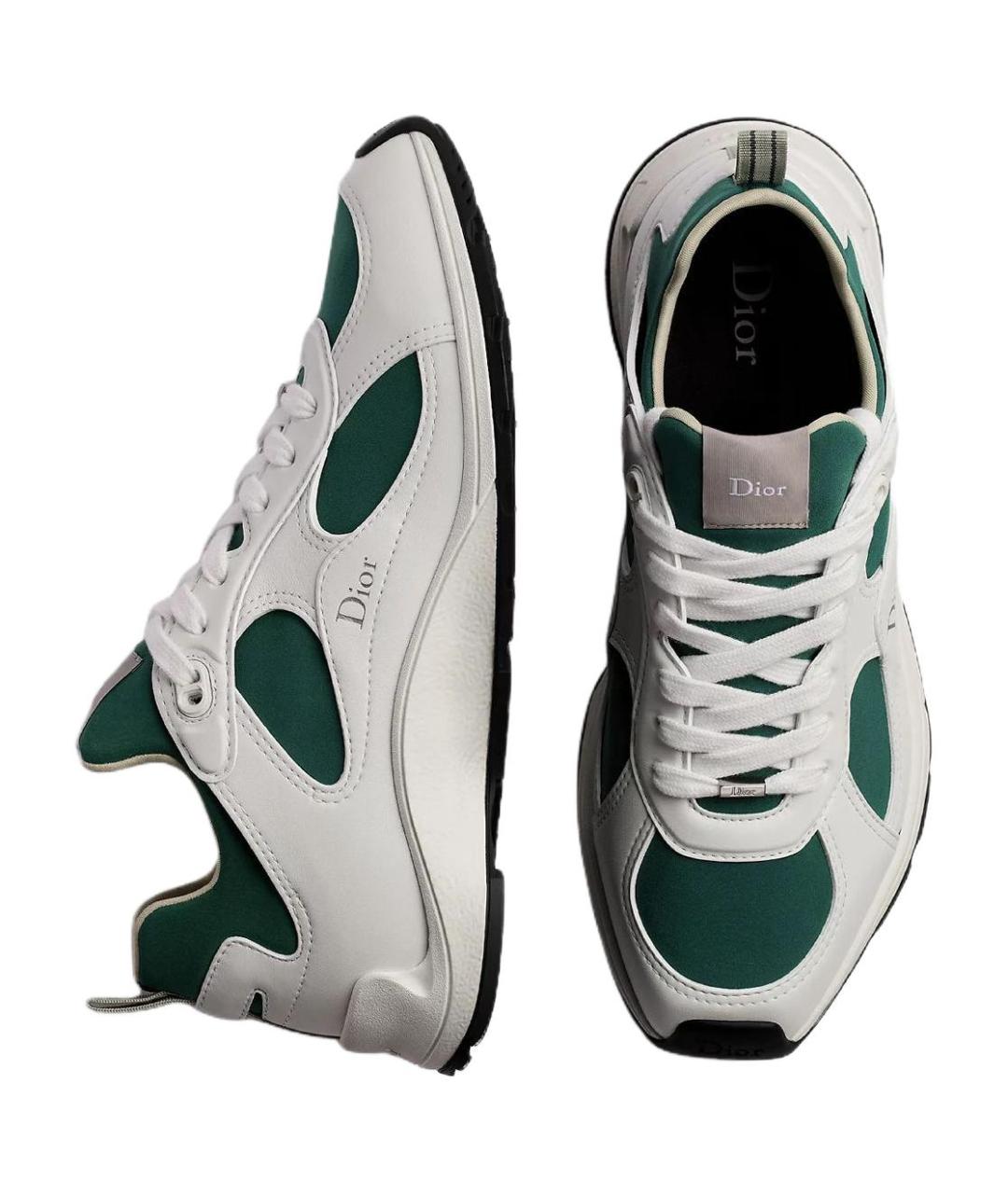 CHRISTIAN DIOR Белые кожаные низкие кроссовки / кеды, фото 4