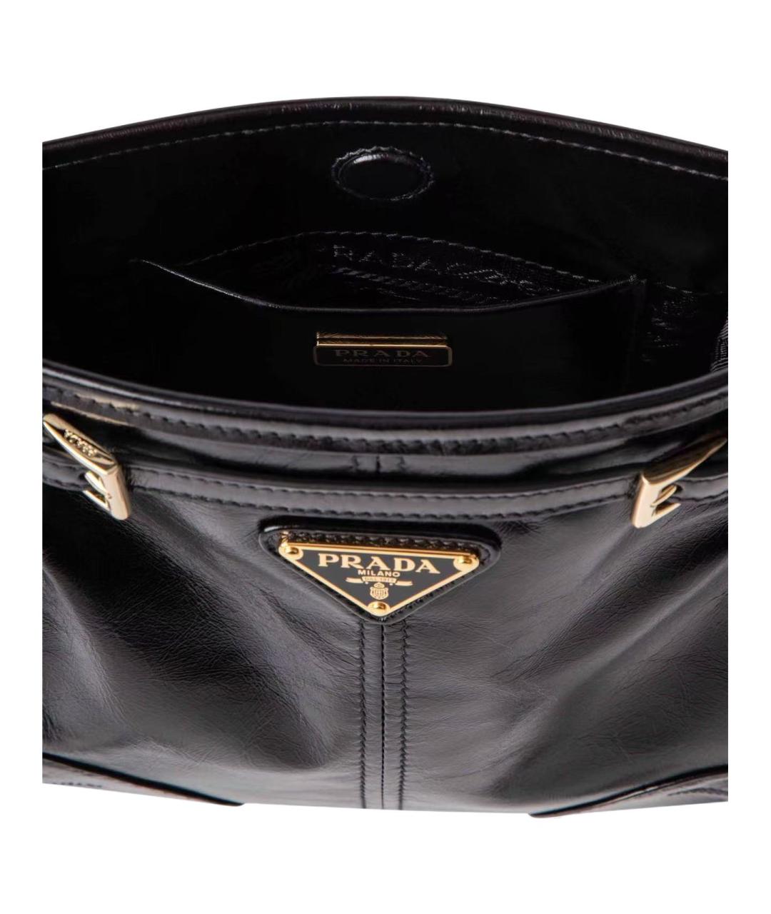 PRADA Черная кожаная сумка через плечо, фото 4
