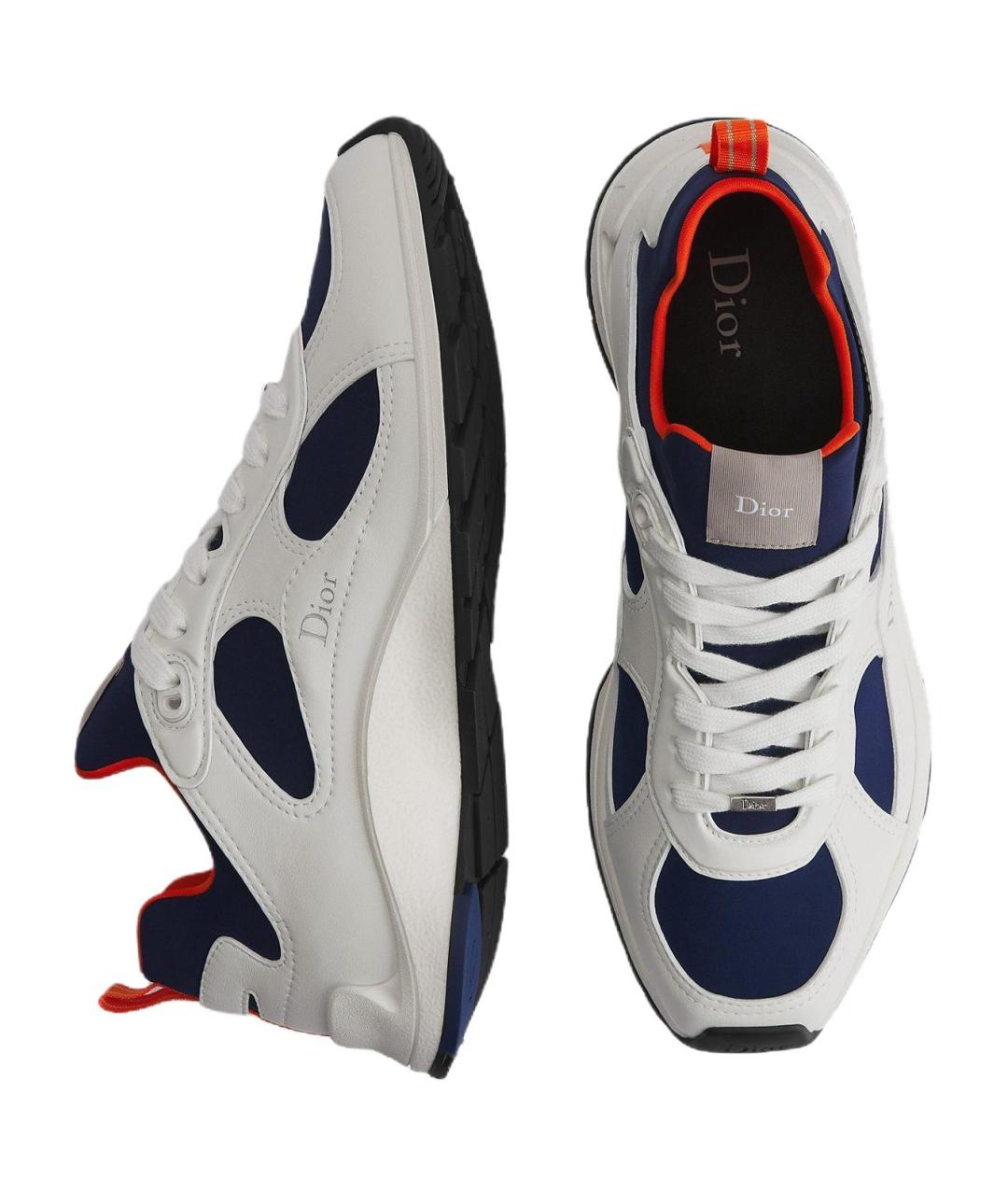 CHRISTIAN DIOR Белые кожаные низкие кроссовки / кеды, фото 3