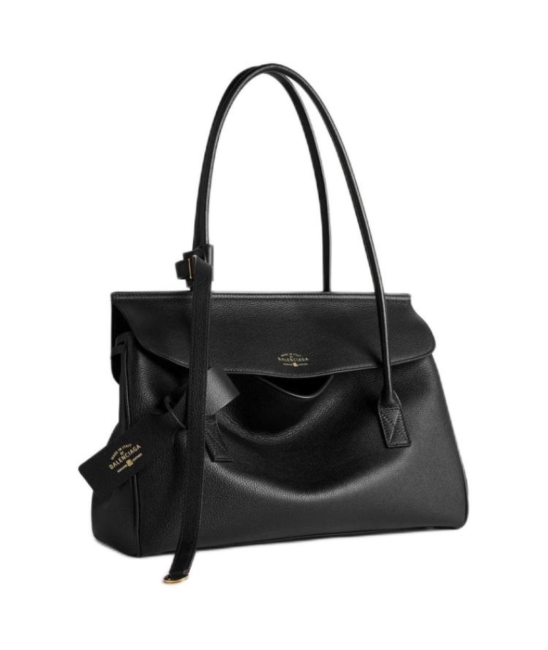 BALENCIAGA Черная кожаная сумка через плечо, фото 2