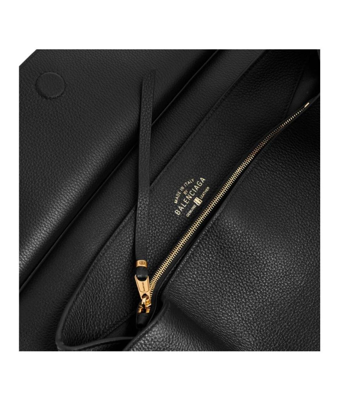 BALENCIAGA Черная кожаная сумка через плечо, фото 5