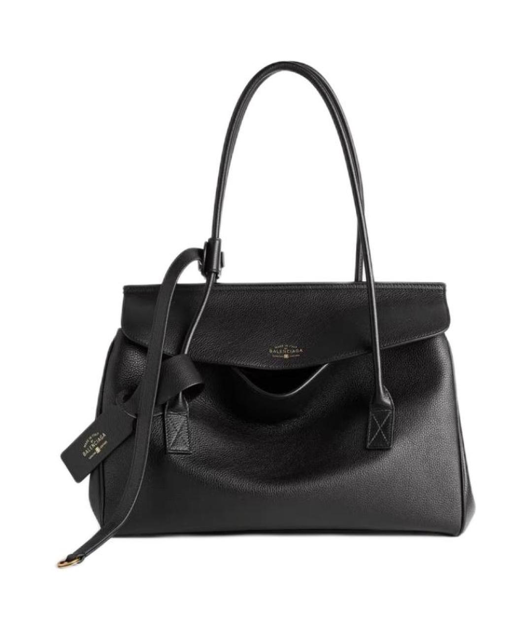 BALENCIAGA Черная кожаная сумка через плечо, фото 1