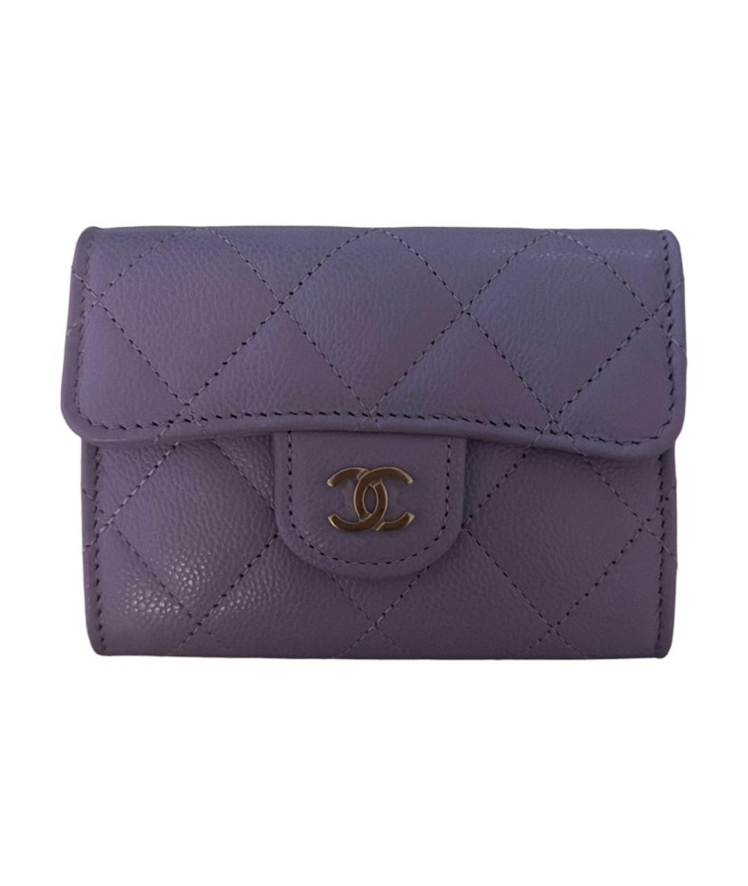 CHANEL Фиолетовый кожаный кардхолдер, фото 1
