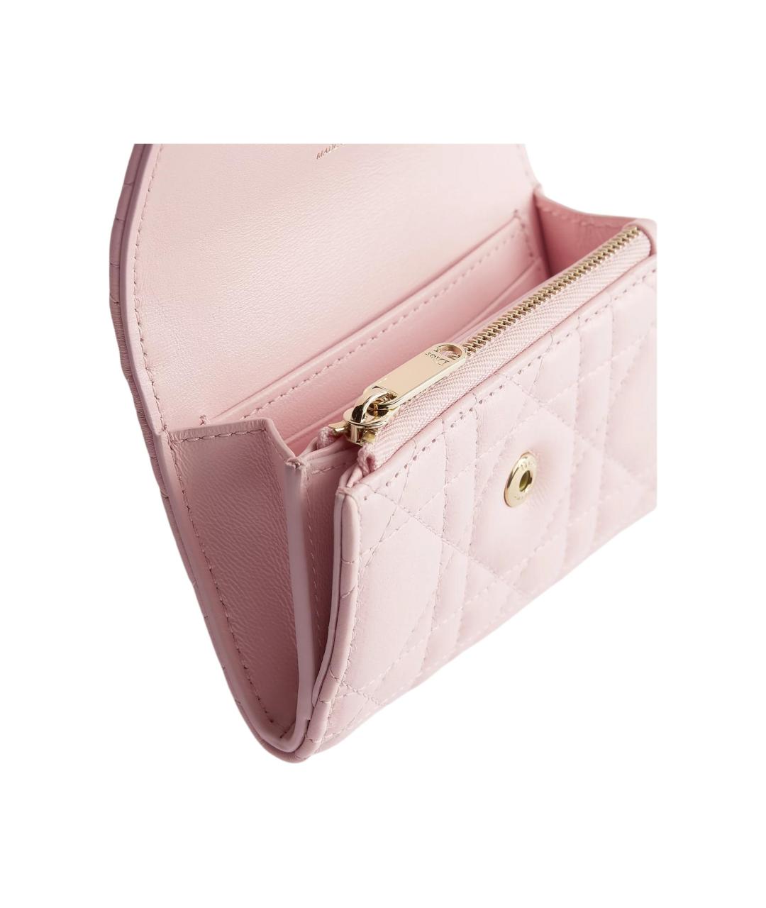 CHRISTIAN DIOR Розовый кожаный кошелек, фото 5