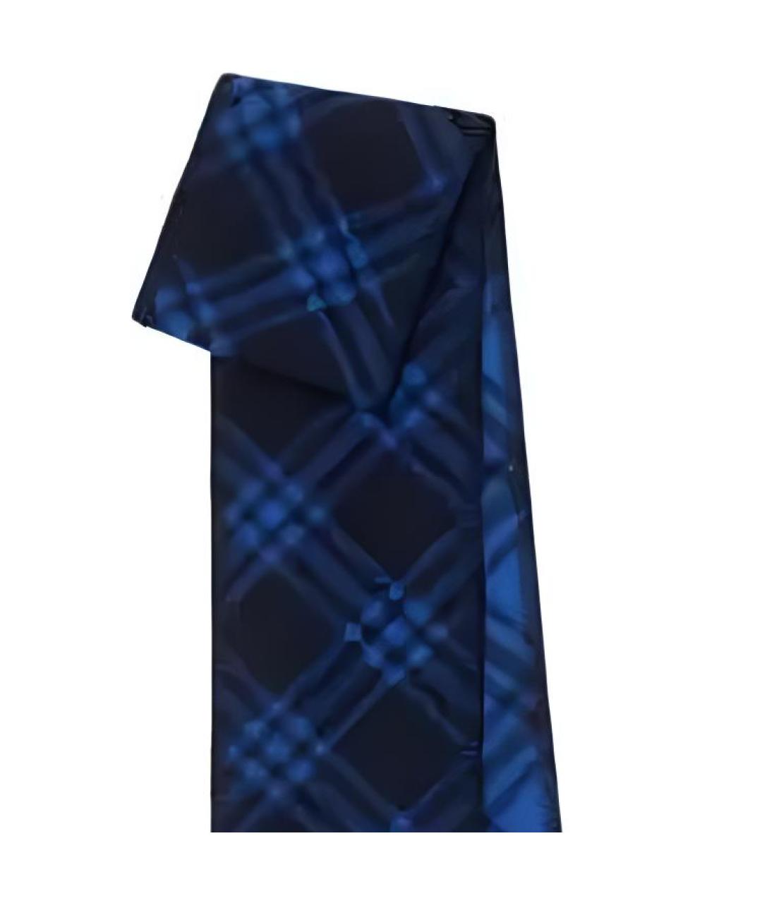 BURBERRY Синий шерстяной шарф, фото 3