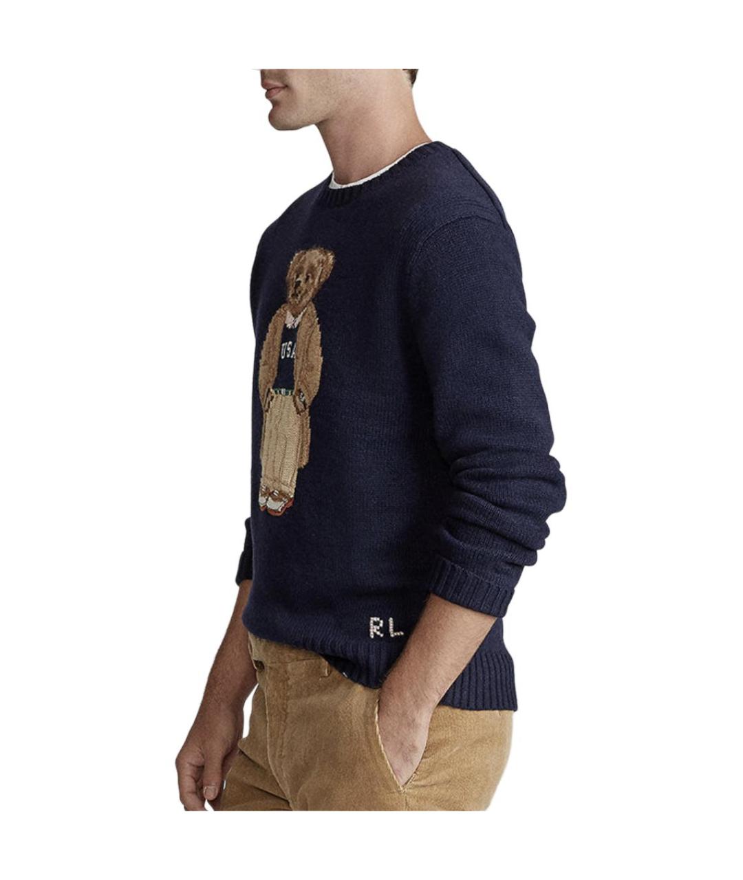 POLO RALPH LAUREN Синий шерстяной джемпер / свитер, фото 4