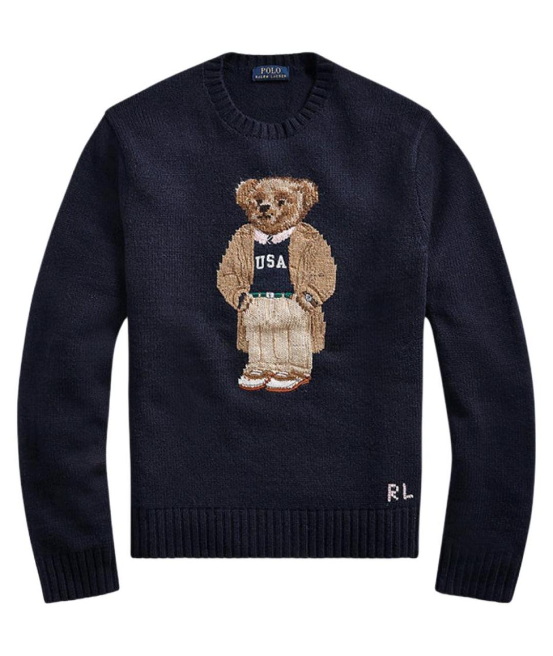 POLO RALPH LAUREN Синий шерстяной джемпер / свитер, фото 1